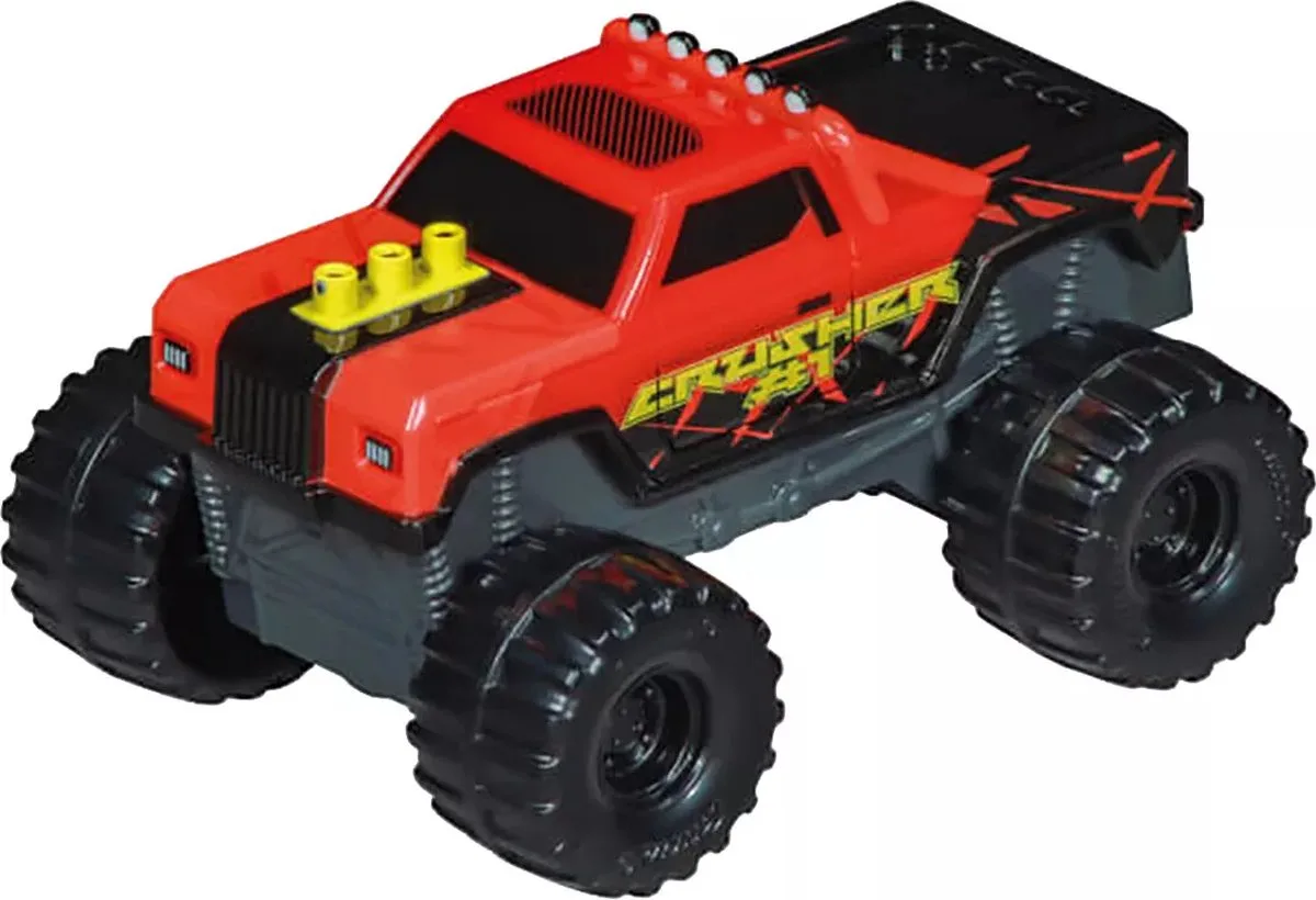 Speelgoedvoertuig - Monster Truck -Crusher #1- - Key Rr in Schaal 1:64 Terugtrekauto van Carrera in Rood – productfoto