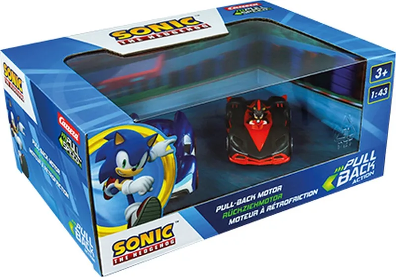 Speelgoedvoertuig - Sonic the Hedgehog Sonic vs. Shadow - Pull Back Auto - Terugtrekauto - 1:43 - 2 Stuks von Carrera in Mehrfarbig – Produktfoto