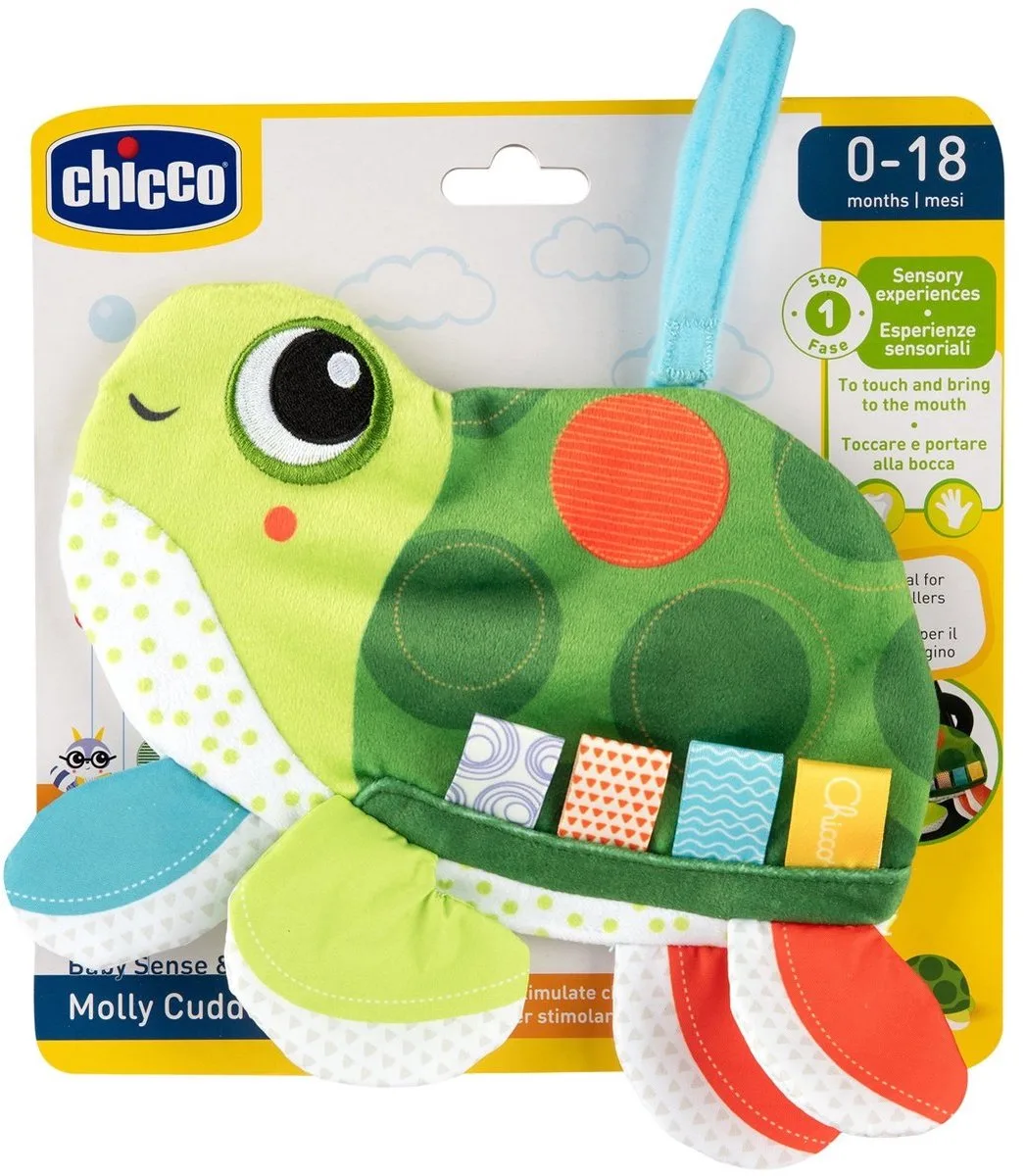 Baby Sense & Focus - Schildpad Molly (knisperdoekje) van Chicco in Oranje – productfoto