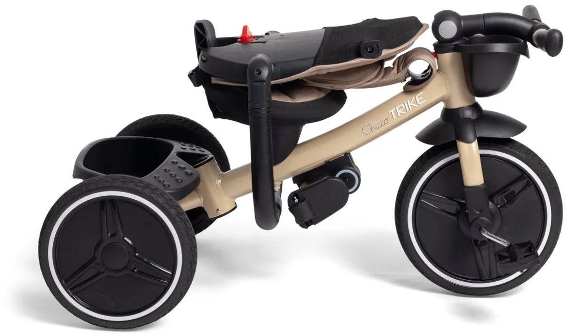 Chicco 4-in-1 Evolutive Trike - Opvouwbare Driewieler met Duwstang - (6M+) från Chicco i Beige – produktbild