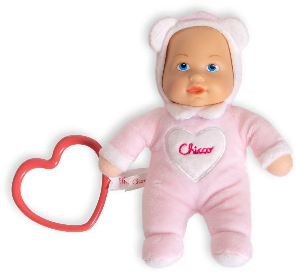 My Doudou Doll - Mijn Kleine Pop - Zachte Knuffelpop met Hartvormige Bijtring - (0M+) från Chicco i Rosa – produktbild