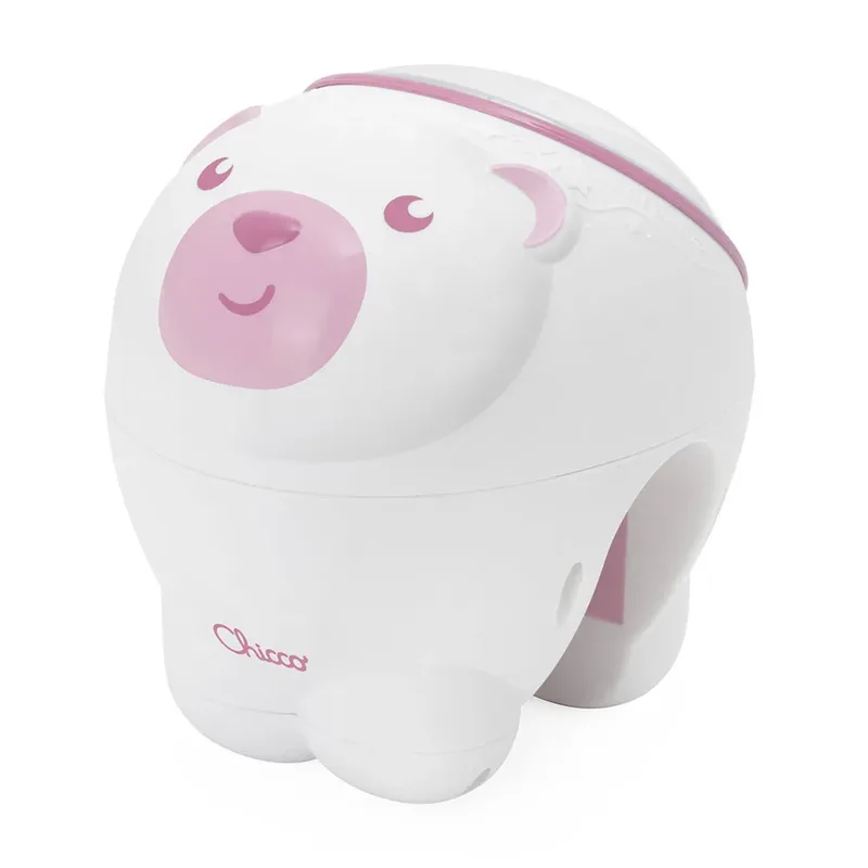 Nachtlicht Projektor Eisbär, Deckenprojektion, Einschlafhilfe, Farbwechsel, Melodien, Nachtlichtfunktion, ohne Leuchtmittel, Farbwechsler, mit Projektor und Soundfunktion von Chicco in Rosa – Produktfoto 2 von 6
