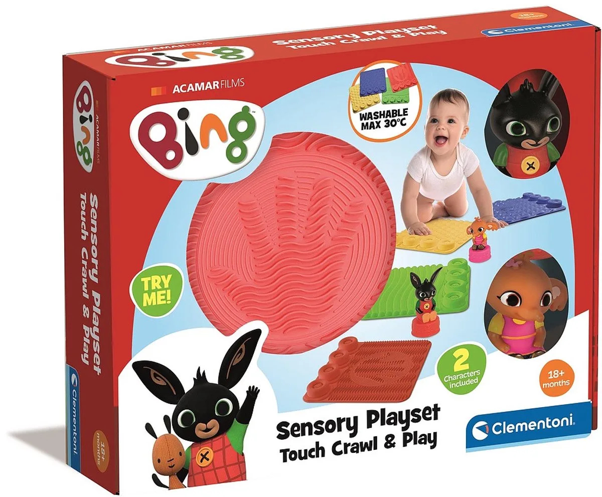 Baby - Bing - Sensorische Playset - Zachte matten met 2 speelfiguurtjes - vanaf 18 maanden de Clementoni en Multicolore – photo du produit