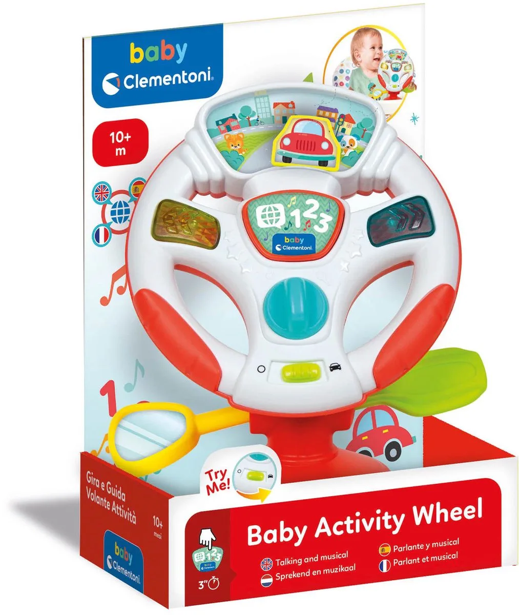 Baby Clementoni - Activity Wheel - Speelgoed Stuur met Activiteiten - Met Geluid en Lampjes - Vanaf 10 maanden by Clementoni in Multicolour – product photo