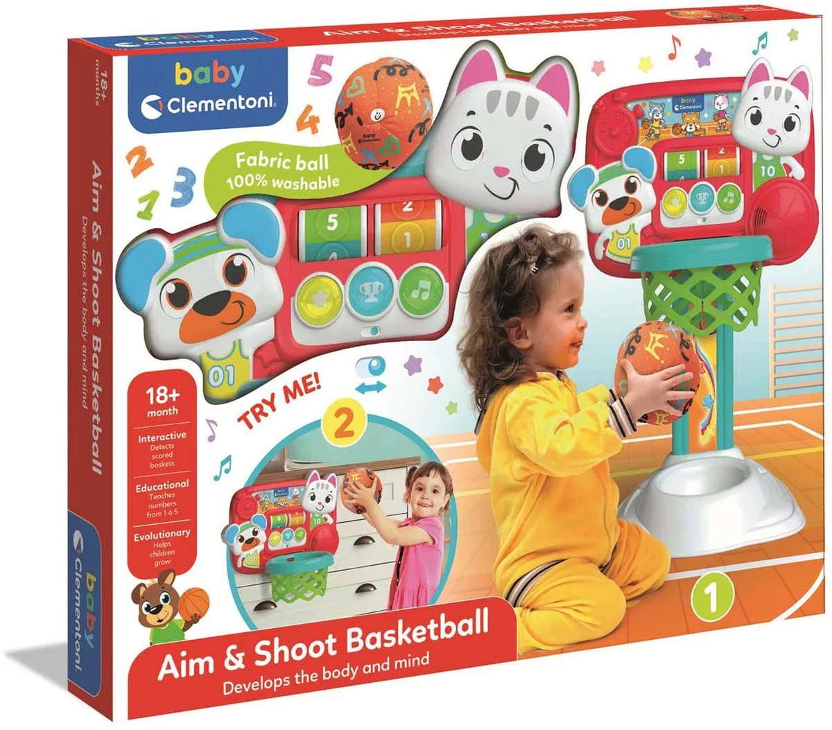Baby Clementoni - Basketbal set - Speelset met geluid - Vanaf 18 maanden by Clementoni in Multicolour – product photo