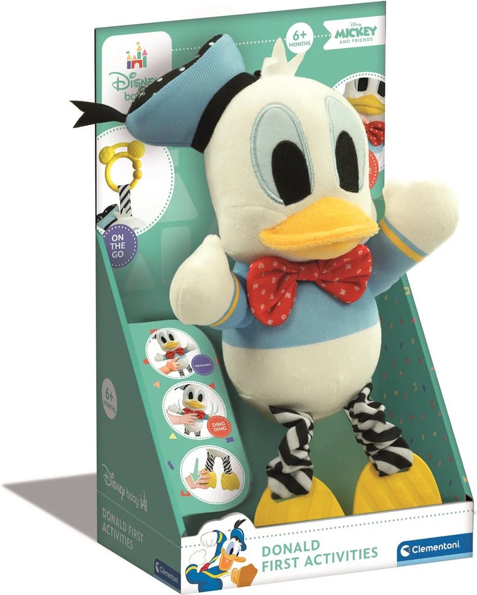 Baby Clementoni Donald Duck - Knuffel met Geluiden - Rammelaar - Baby Speelgoed met Geluid - Interactieve Knuffel - Vanaf 6 maanden by Clementoni in Multicolour – product photo