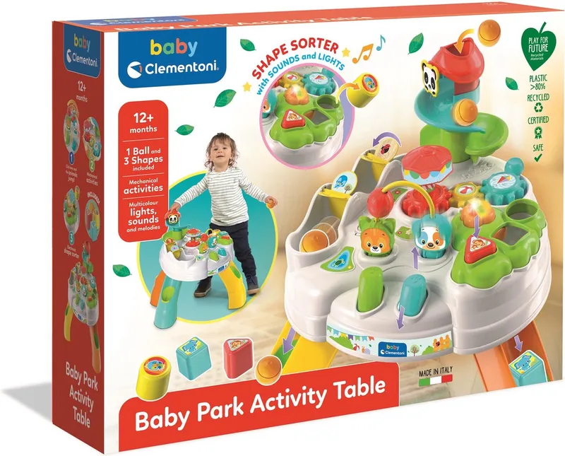 Baby Clementoni - Interactieve Activiteitentafel - Activity Center - Speeltafel - met Blokken, Ballen en Glijbaan - 10-36 maanden by Clementoni in Multi Kleur – product photo