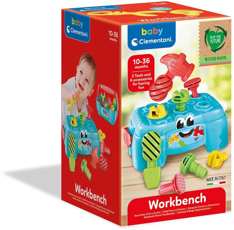 Baby Clementoni - Werkbank - Mini Activiteitentafel - Motoriek Speelgoed - Educatief Speelgoed - 1 Jaar de Clementoni en Multi kleur – photo du produit