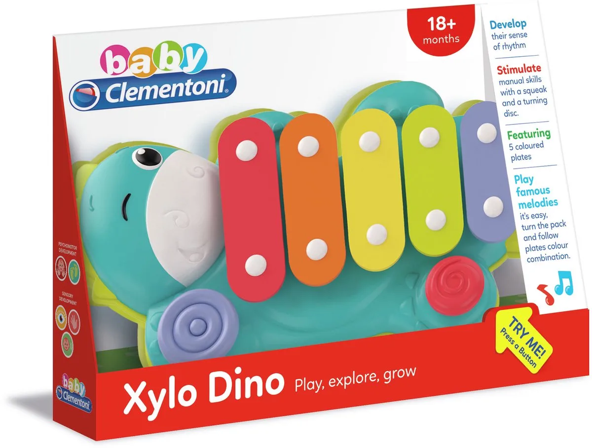 Baby Clementoni - Xylo Dino, speelgoedinstrument von Clementoni in Multi kleur – Produktfoto