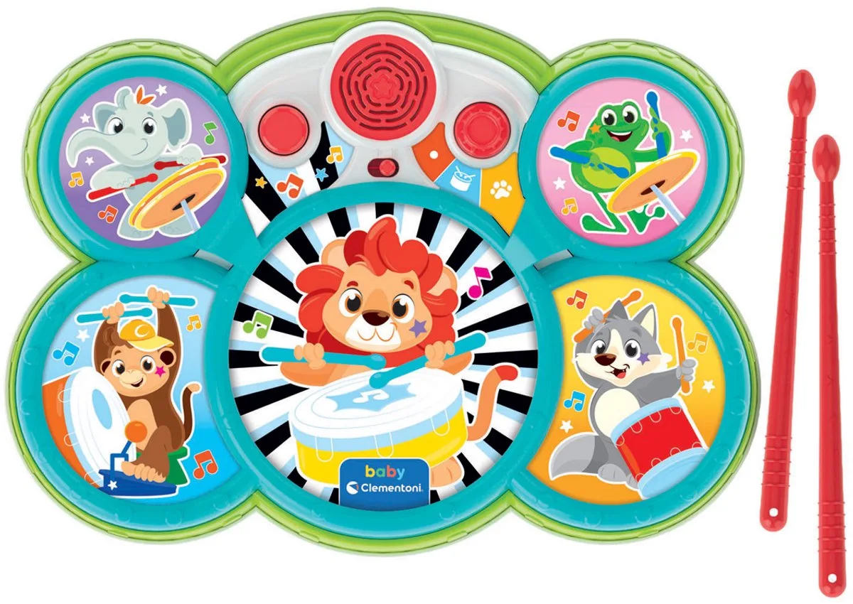 Baby Drumset Dieren från Clementoni i Flerfärgad – produktbild