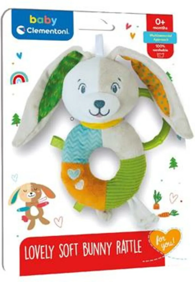 Baby Lovely Zachte Rammelaar Bunny de Clementoni en Bleu – photo du produit