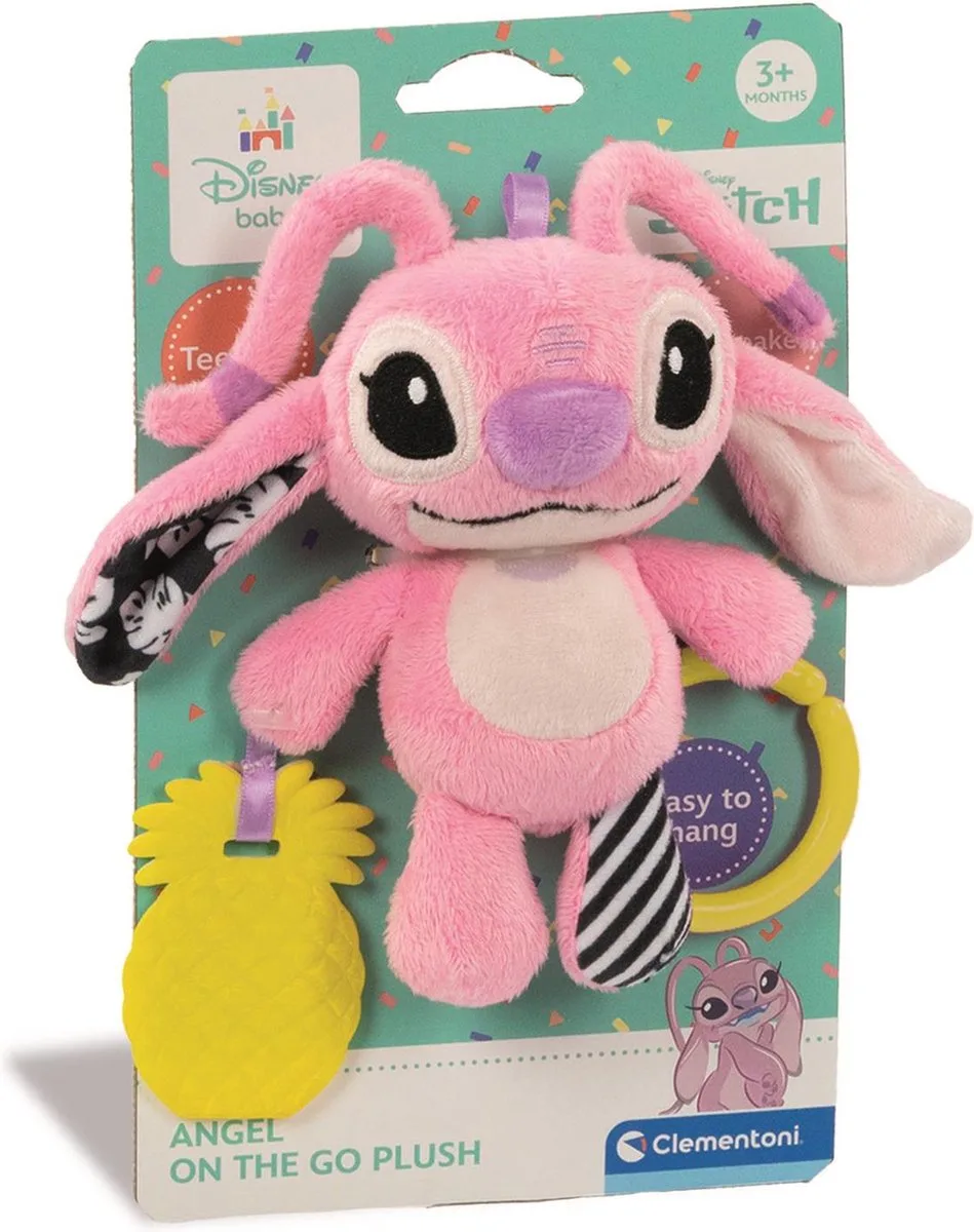 Babyspeelgoed - Stitch Knuffel - Angel - met Bijtring - Vanaf 3 maanden von Clementoni in Rosa – Produktfoto