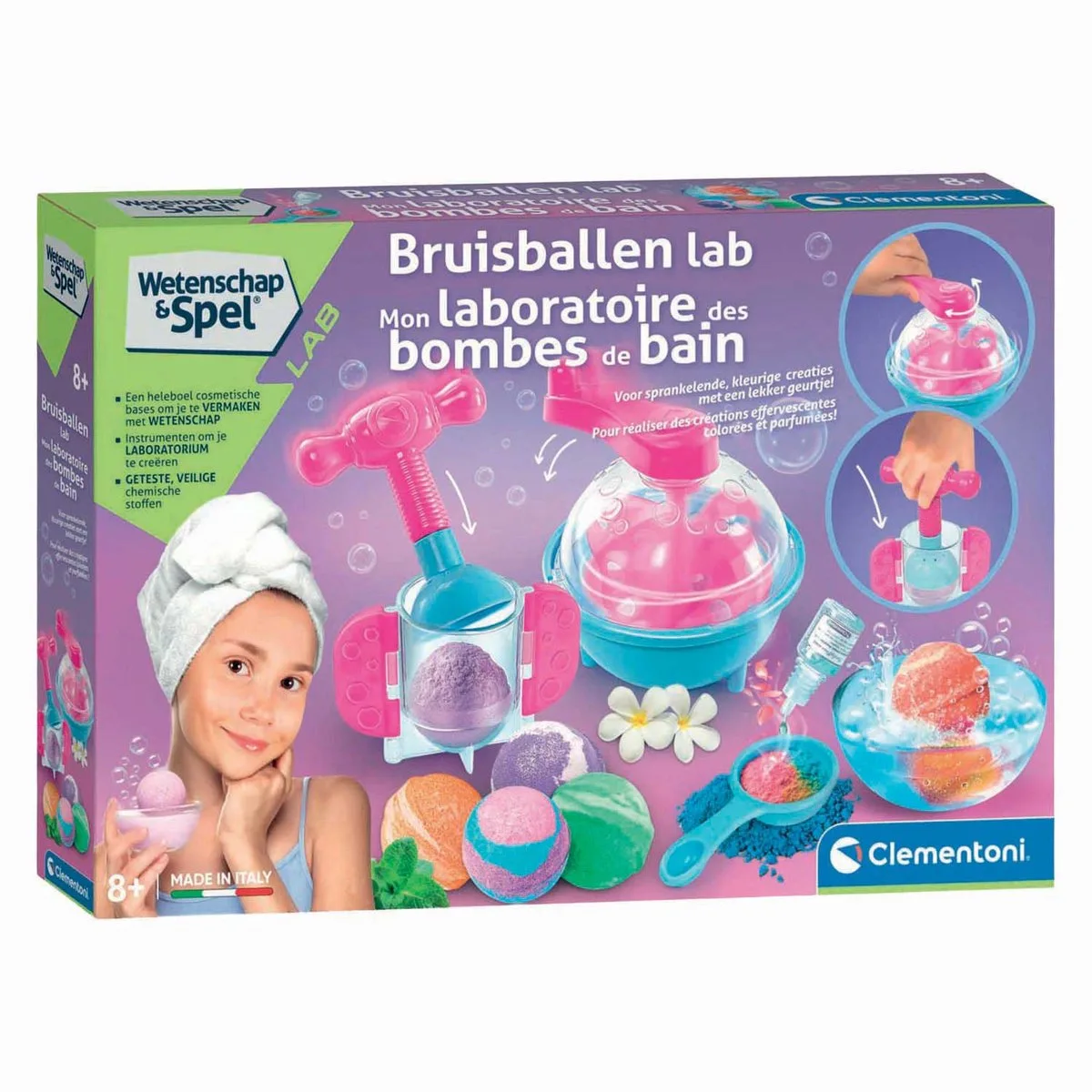 Bruisballen Lab - Zelf bruisballen maken voor in bad - Wetenschap en spel - Vanaf 8 jaar fra Clementoni i Flerfarvet – produktbillede
