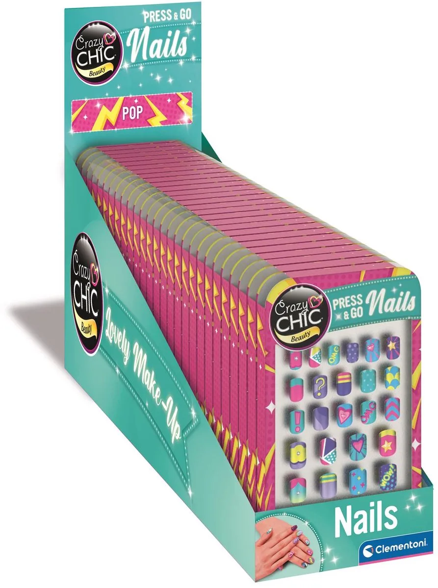 Cazy Chic - Press & Go Nails - Kunstnagels - Pop-art - vanaf 6 jaar från Clementoni i Pop – produktbild