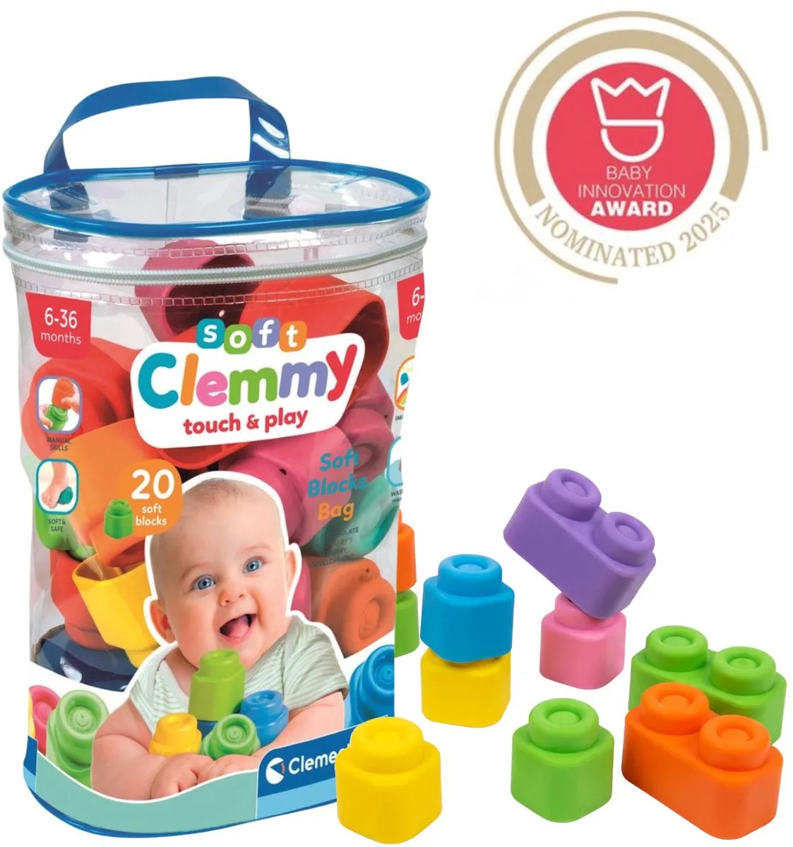 Duralex Sac De 20 Blocs Souples Clemmy Blocks de Clementoni en Soft Clemmy – photo du produit
