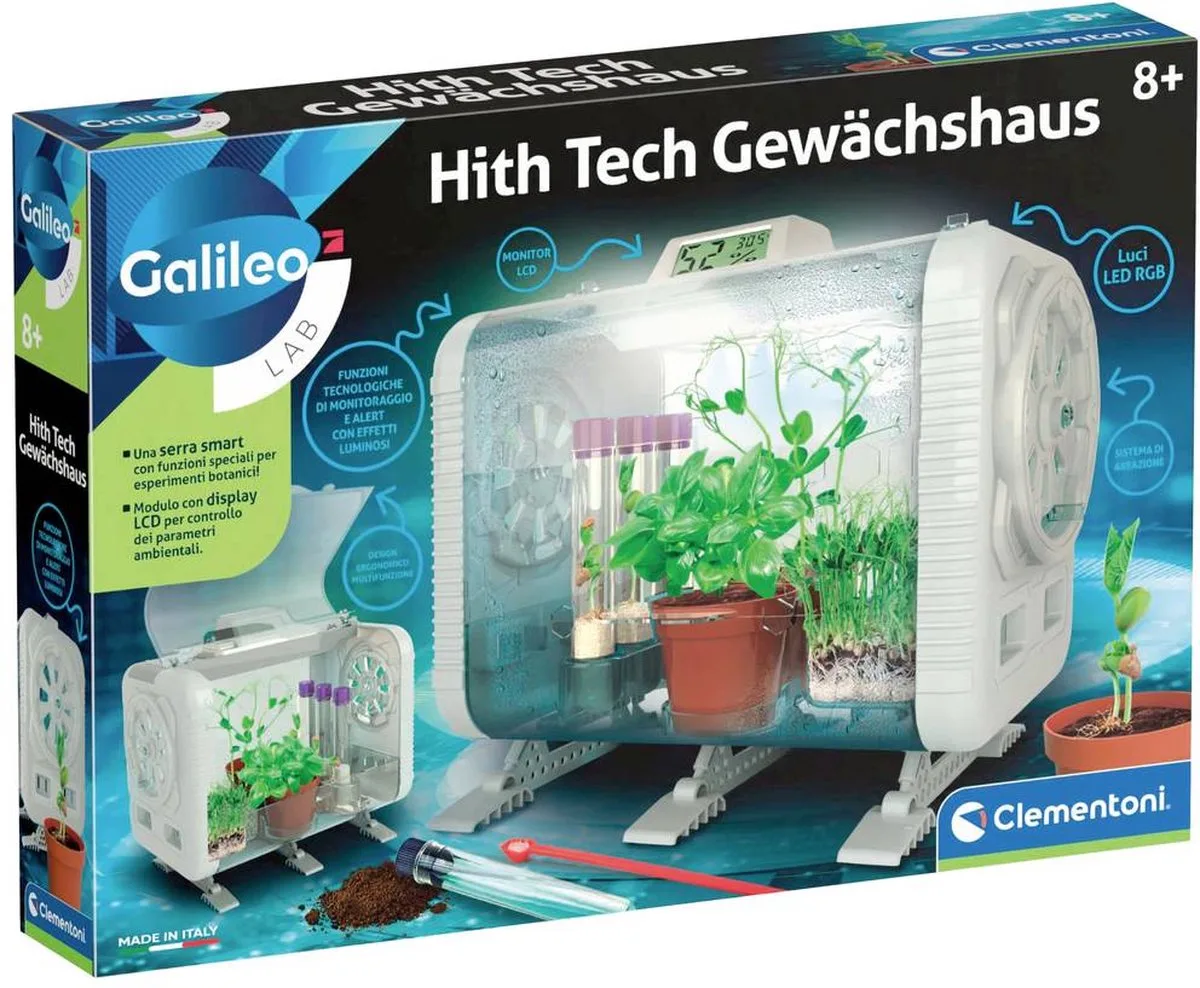 Clementoni 59406 Galileo High Tech Gewächshaus Experimenteerbox Vanaf 8 jaar fra Clementoni i Kleurloos – produktbillede