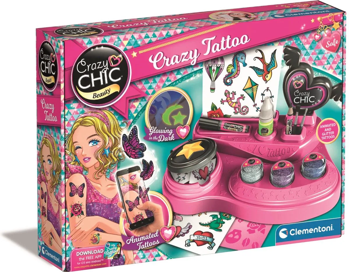 Tatouages Crazy Tatoo de Clementoni en Multicolore – photo du produit
