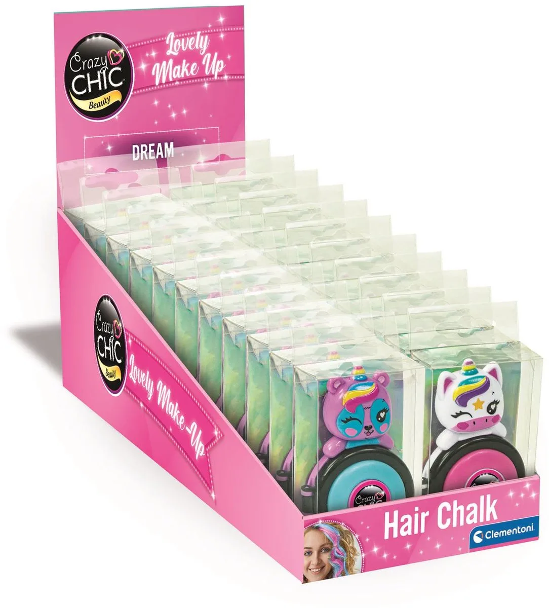 Crazy Chic - Haarkrijt - Eenhoorn - Roze/Blauw - vanaf 6 jaar de Clementoni en Multicolore – photo du produit