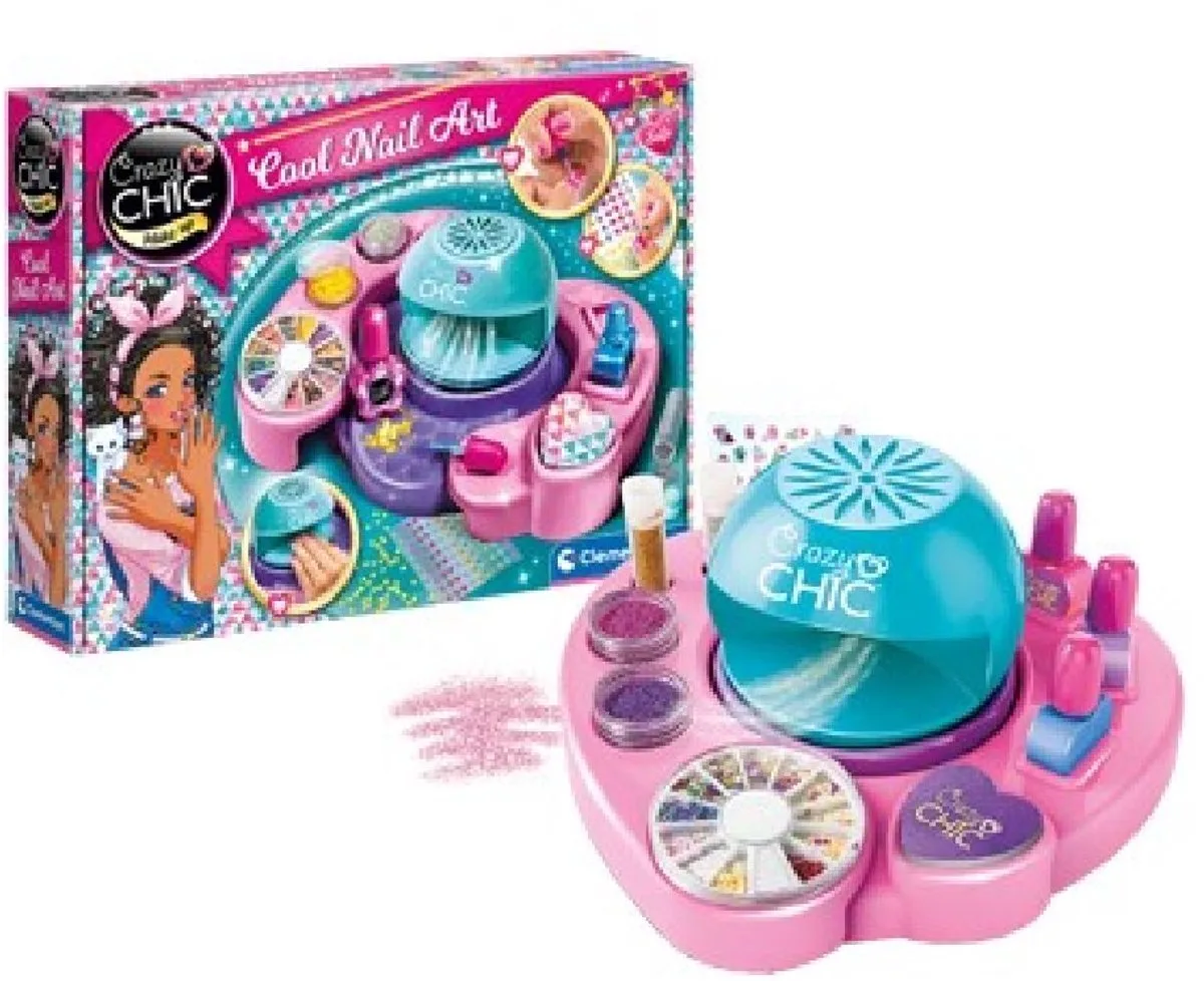 Crazy Chic - Kinder Nagellak met Drooglamp - 12-delig - Vanaf 12 jaar de Clementoni en Nagelstudio – photo du produit