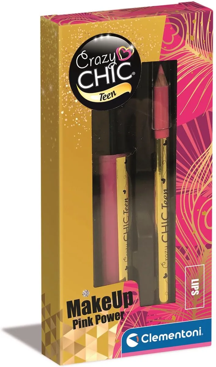 Crazy Chic - Lip Gloss en -potlood voor kinderen - vanaf 6 jaar von Clementoni in Rosa – Produktfoto