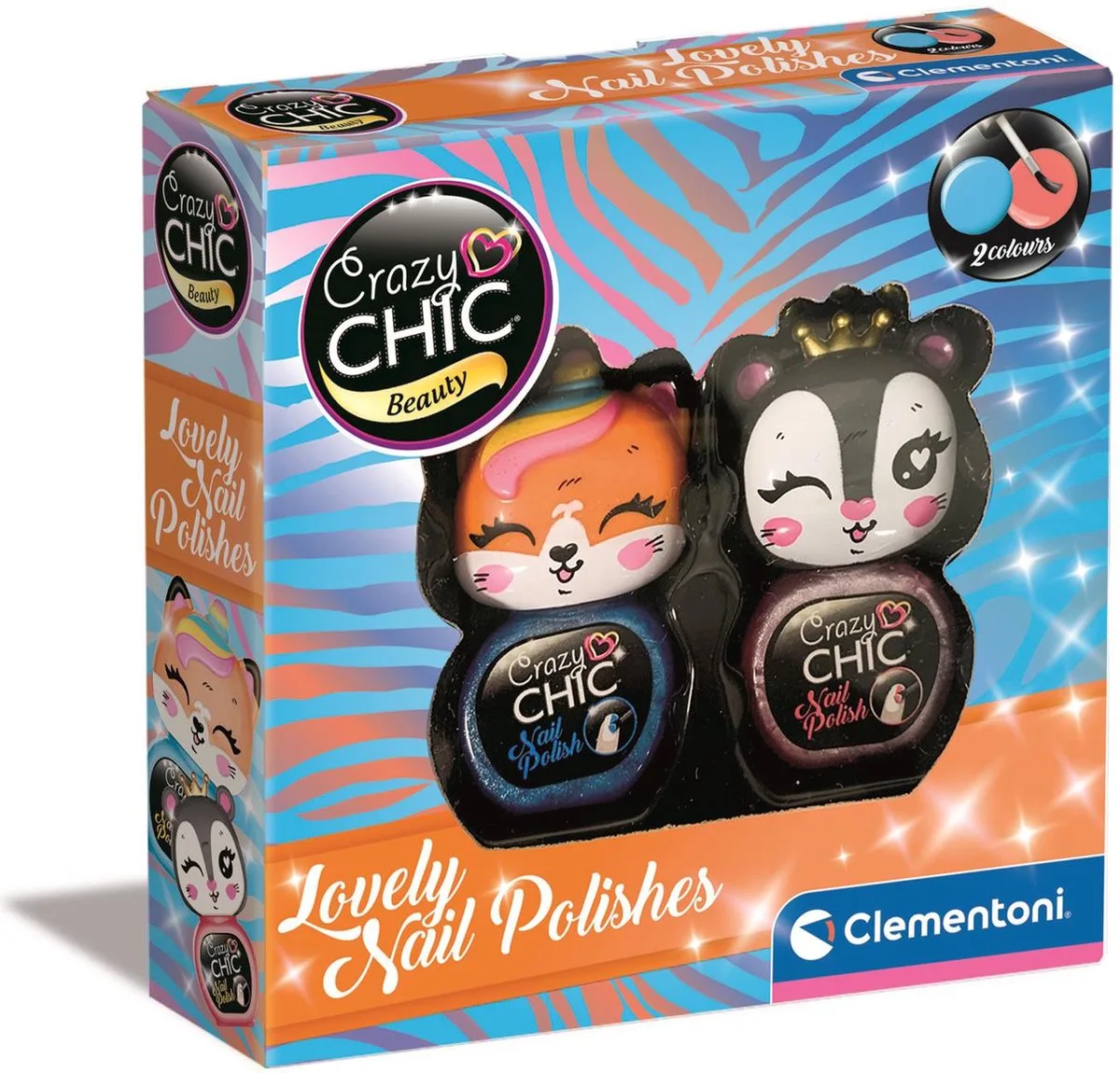 Crazy Chic - Lovely Nagellak - Set van 2 - Make-up voor kinderen - vanaf 6 jaar von Clementoni in Mehrfarbig – Produktfoto