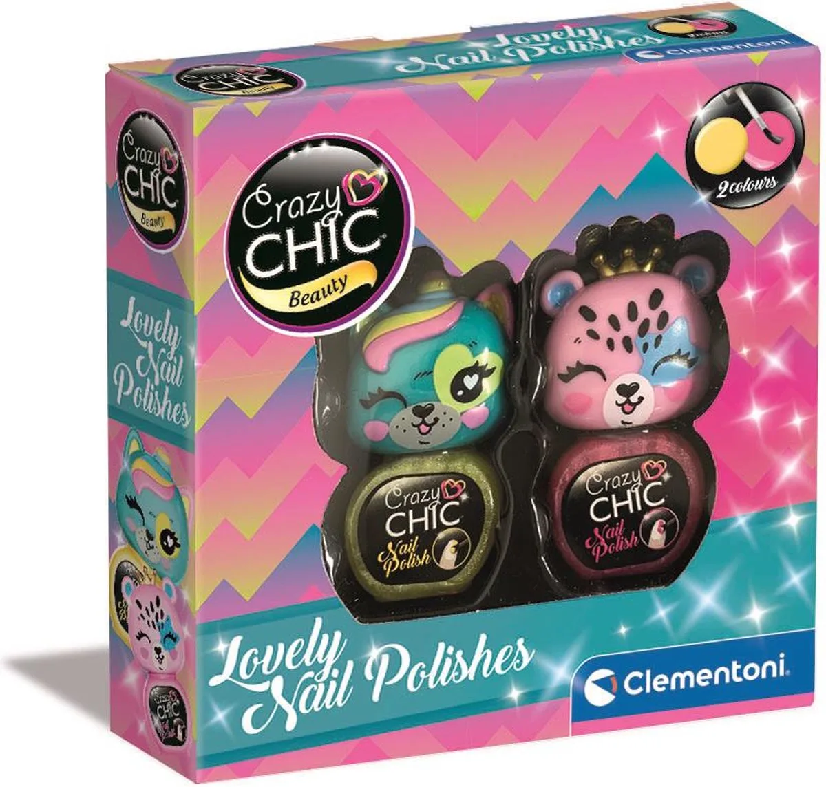 Crazy Chic - Lovely Nagellak - Set van 2 - Make-up voor kinderen - vanaf 6 jaar från Clementoni i Flerfärgad – produktbild