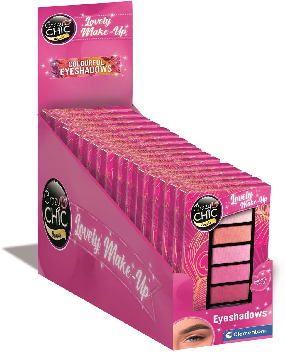 Crazy Chic - Oogschaduw - 6 kleuren -Roze - vanaf 6 jaar - 1 stuk de Clementoni en Multicolore – photo du produit