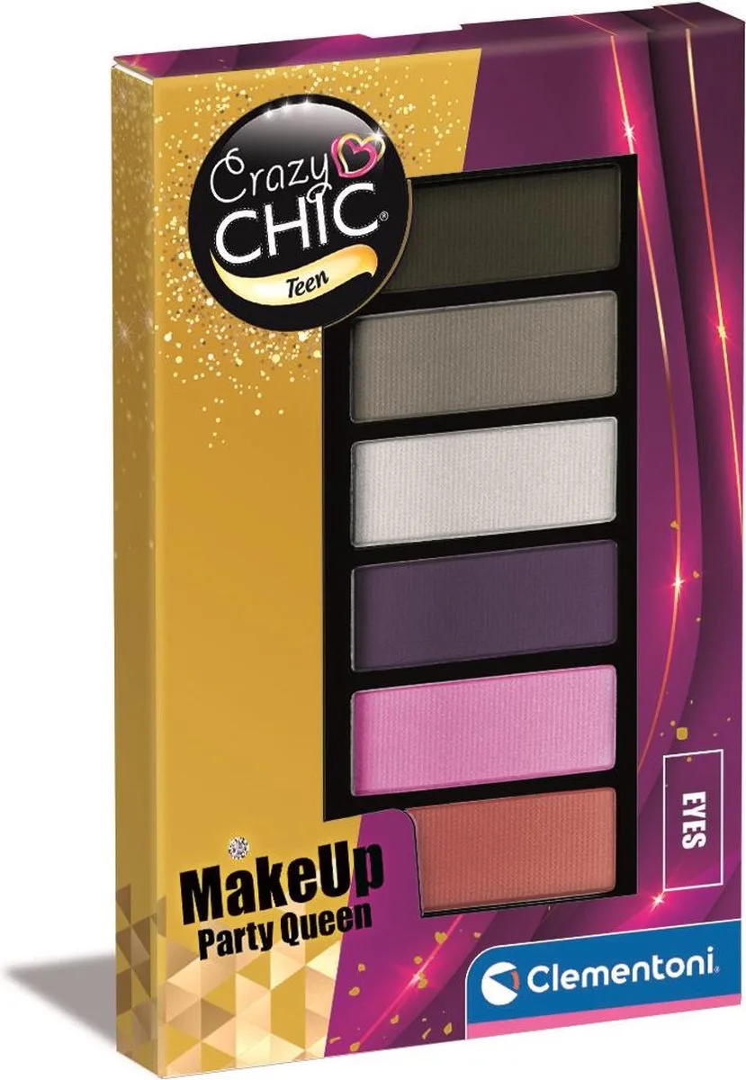 Crazy Chic - Oogschaduw Palet - Style - 6 Kleuren Make-up voor Kinderen van Clementoni in Party queen – productfoto
