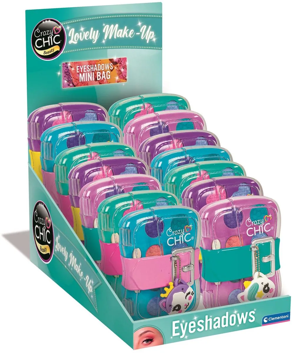 Crazy Chic - Oogschaduw tasje - 8 kleuren - vanaf 6 jaar - 18 stuks de Clementoni en Multicolore – photo du produit