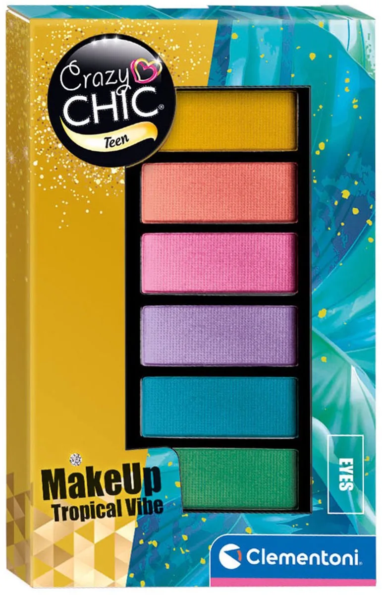 Crazy Chic - Oogschaduwpalet - Tropical Style - 6 Glanzende Kleuren - Make-up voor kinderen - Vanaf 8 jaar de Clementoni en Multicolore – photo du produit
