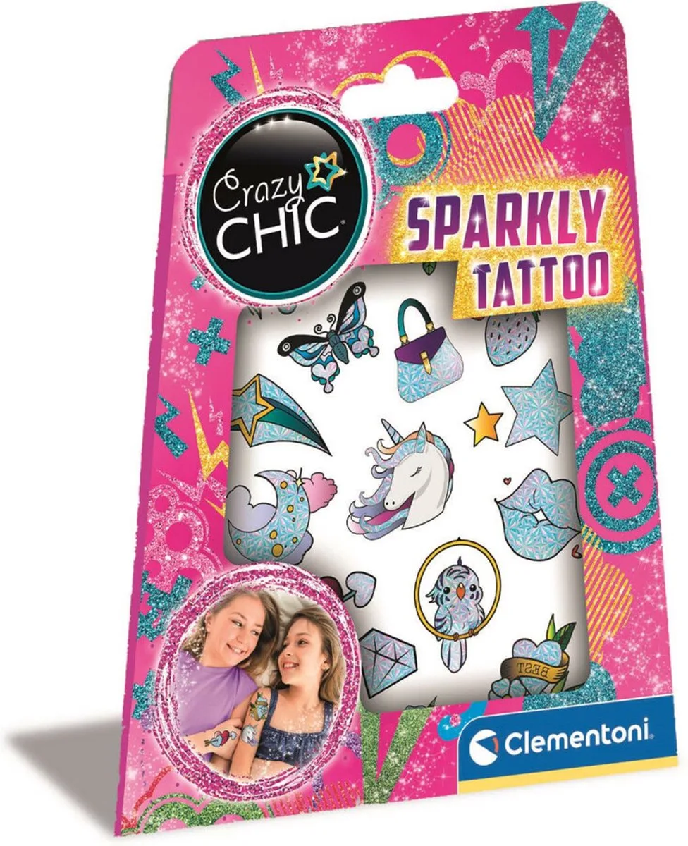 Crazy Chic - Urban Tattoo Glitter von Clementoni in Mehrfarbig – Produktfoto