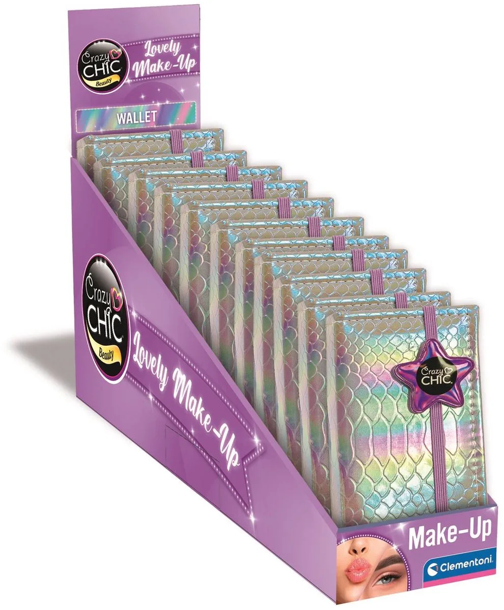Crazy Chic - Teen Wallet Make-up - 21 kleuren oogschaduw, lipgloss & blush - vanaf 6 jaar från Clementoni i Palet – produktbild