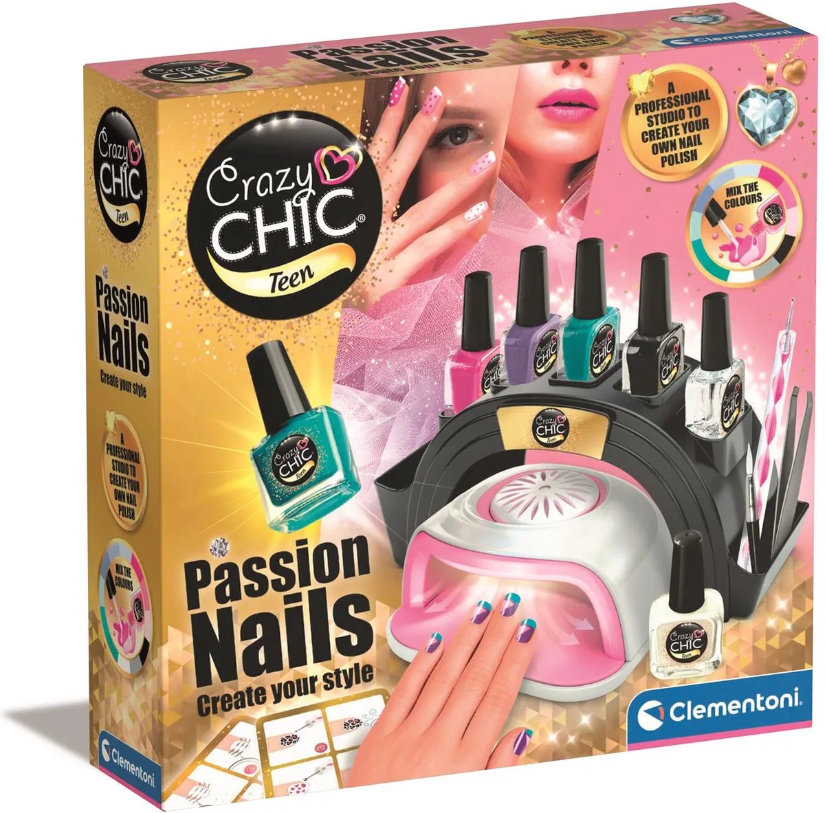 Crazy Chic Teens - Passion Nails - Nagelstudio voor tieners - Vanaf 14 jaar de Clementoni en Multicolore – photo du produit