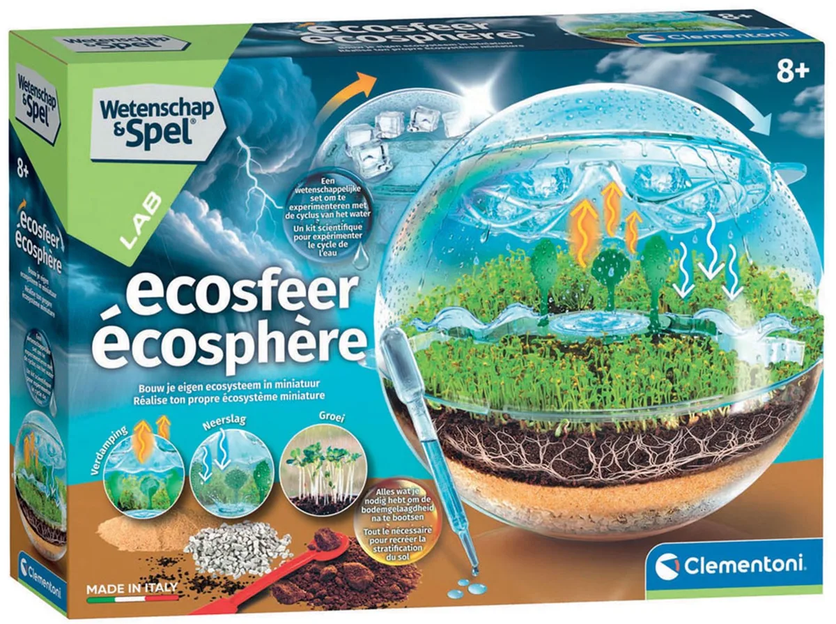 EcoSphere Biosfeer - Mini Ecosysteem Terrarium met Waterkringloop - Planten Kweken en Natuur Ontdekken - Wetenschap en Spel voor Kinderen van Clementoni in Meerkleurig – productfoto