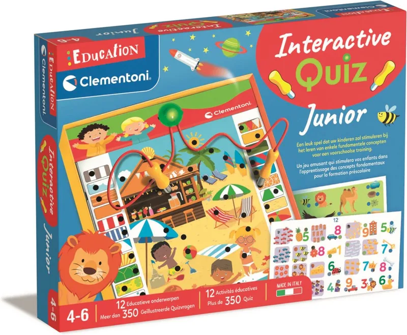 Education Clementoni - Interactive Quiz Junior - Educatief Speelgoed - Kleuter Speelgoed - 4+ Jaar fra Clementoni i Flerfarvet – produktbillede