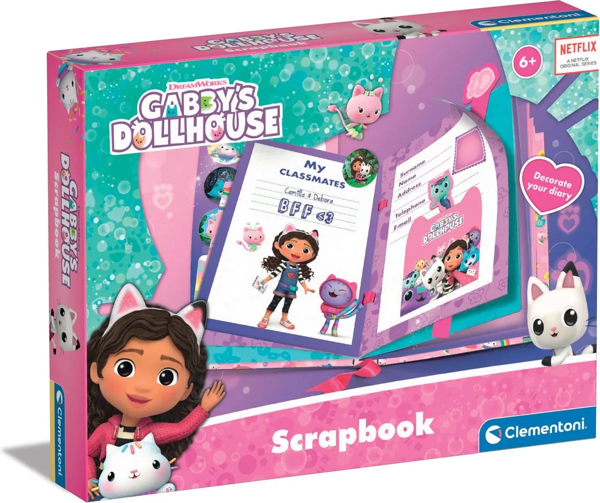 Gabby's Dollhouse - Scrapbook met accessoires - Vanaf 6 jaar van Clementoni in Meerkleurig – productfoto