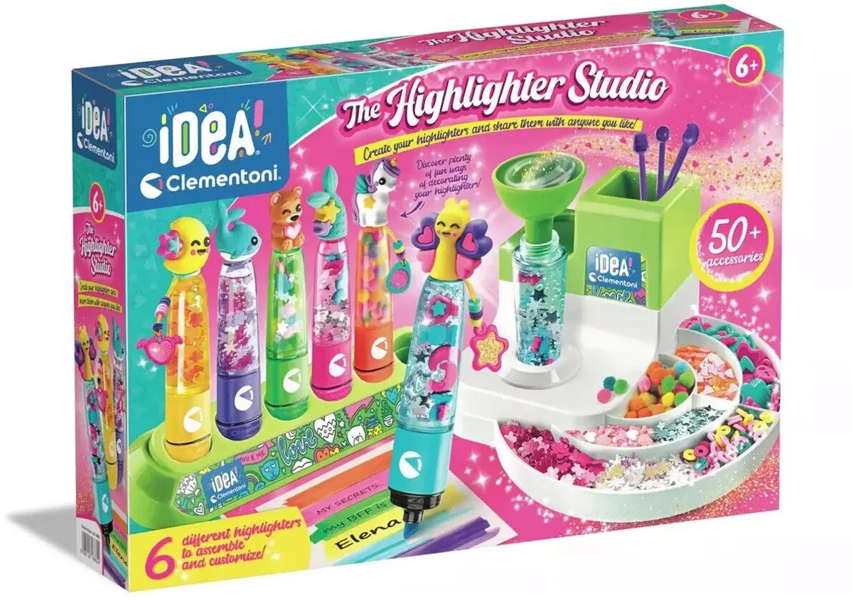 iDea - Markeerstiften Creatiestudio - Knutselpakket vol Accessoires - Kawaii Markeerstiften - Het Creatieve Cadeautje - Vanaf 6 jaar van Clementoni in Markeerstiften – productfoto
