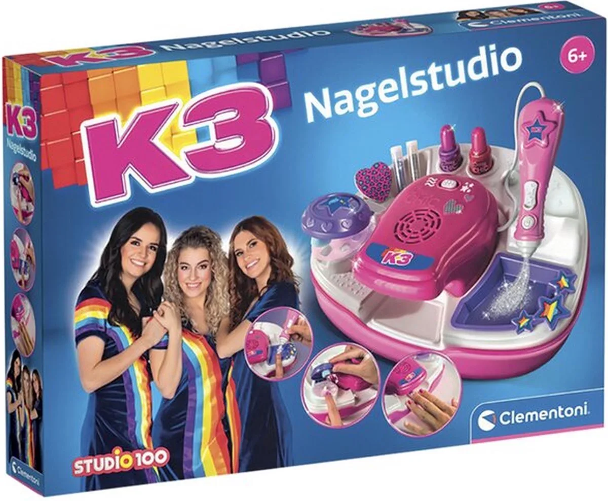 K3 Nagelstudio - Nail Art voor Kinderen - Nagellak set - Vele Accessoires van Clementoni in Multi kleur – productfoto