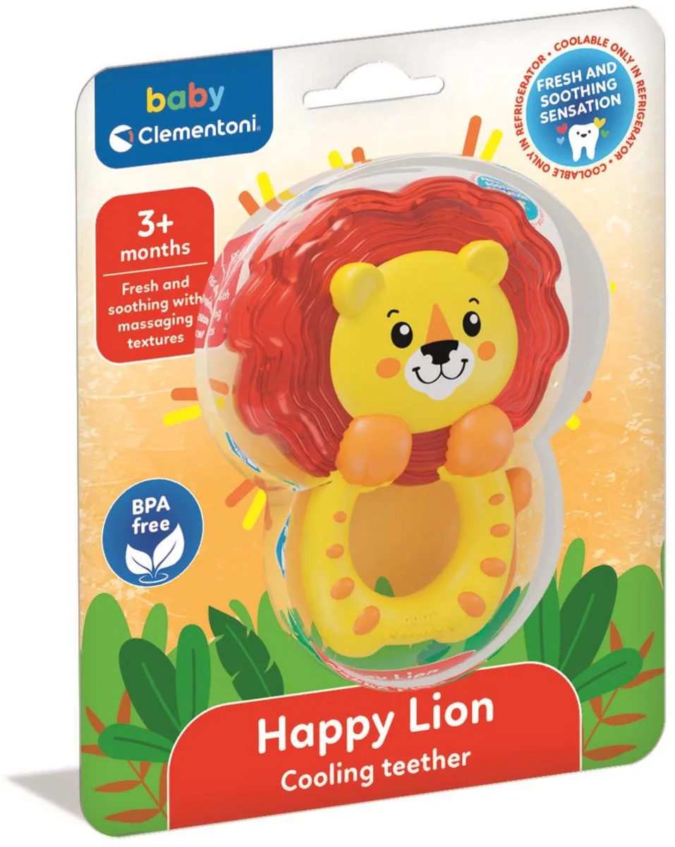 Koelbijtring Leeuw - Baby Bijtring en Bijtspeelgoed - Verkoelend Sensorisch Speelgoed bij Doorkomende Tandjes - Stimuleren het Tandvlees by Clementoni in Multicolour – product photo