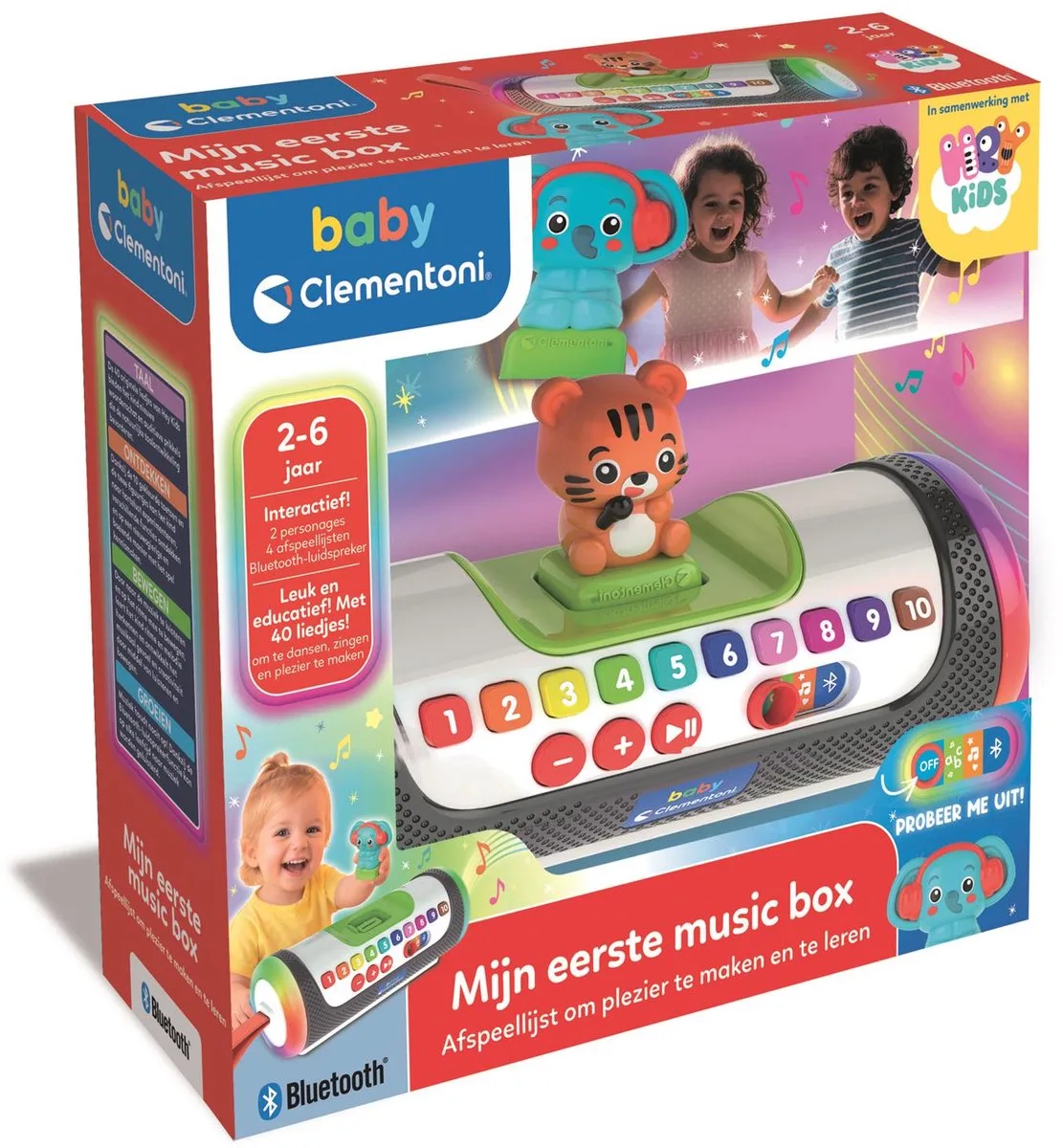 Little Friends - Mijn eerste muziek box - Bluetooth Speaker - Twee Figuurtjes en 40 Liedjes de Clementoni – photo du produit