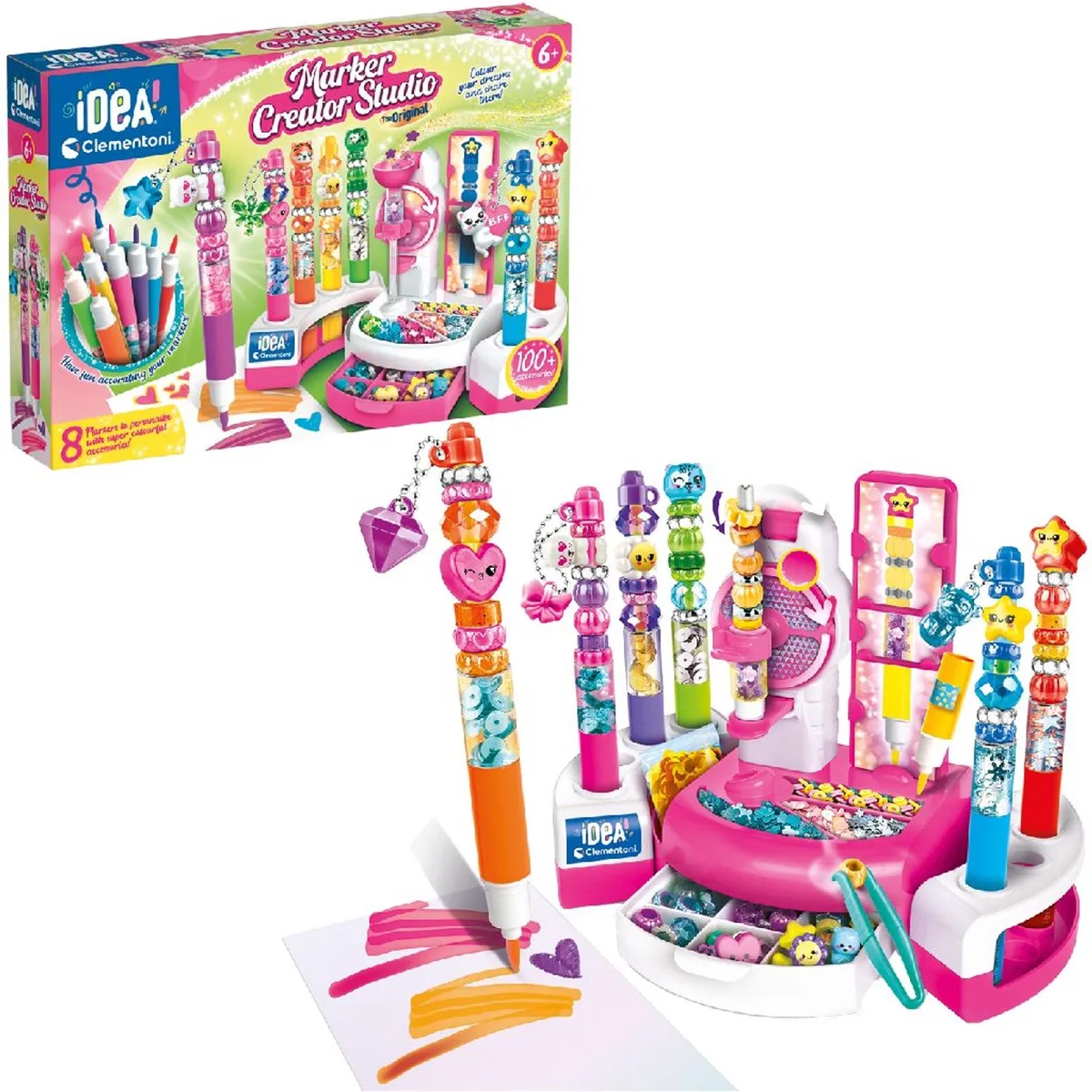 Markers Creator Studio - Kleurstift Markeerstiften Hobbypakket - Stiften Zelf Maken in Veel Kleuren - Complete Stiftenstudio voor Kinderen de Clementoni en Multicolore – photo du produit