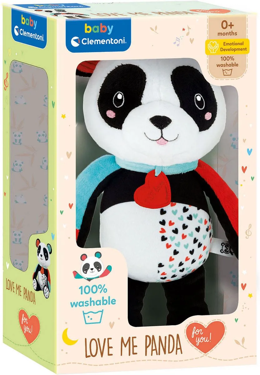 pluche activiteit panda interactief baby speelgoed. från Clementoni i Svart, Muntkleur, Röd, Rosa, Vit – produktbild