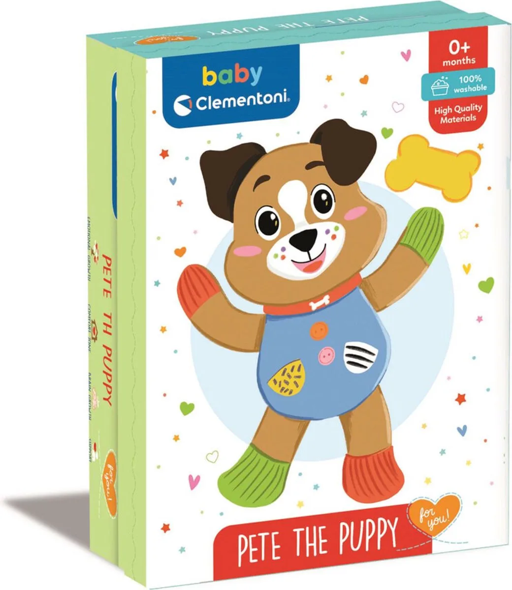 Pluche Knuffel Peter The Puppy fra Clementoni i Flerfarvet – produktbillede