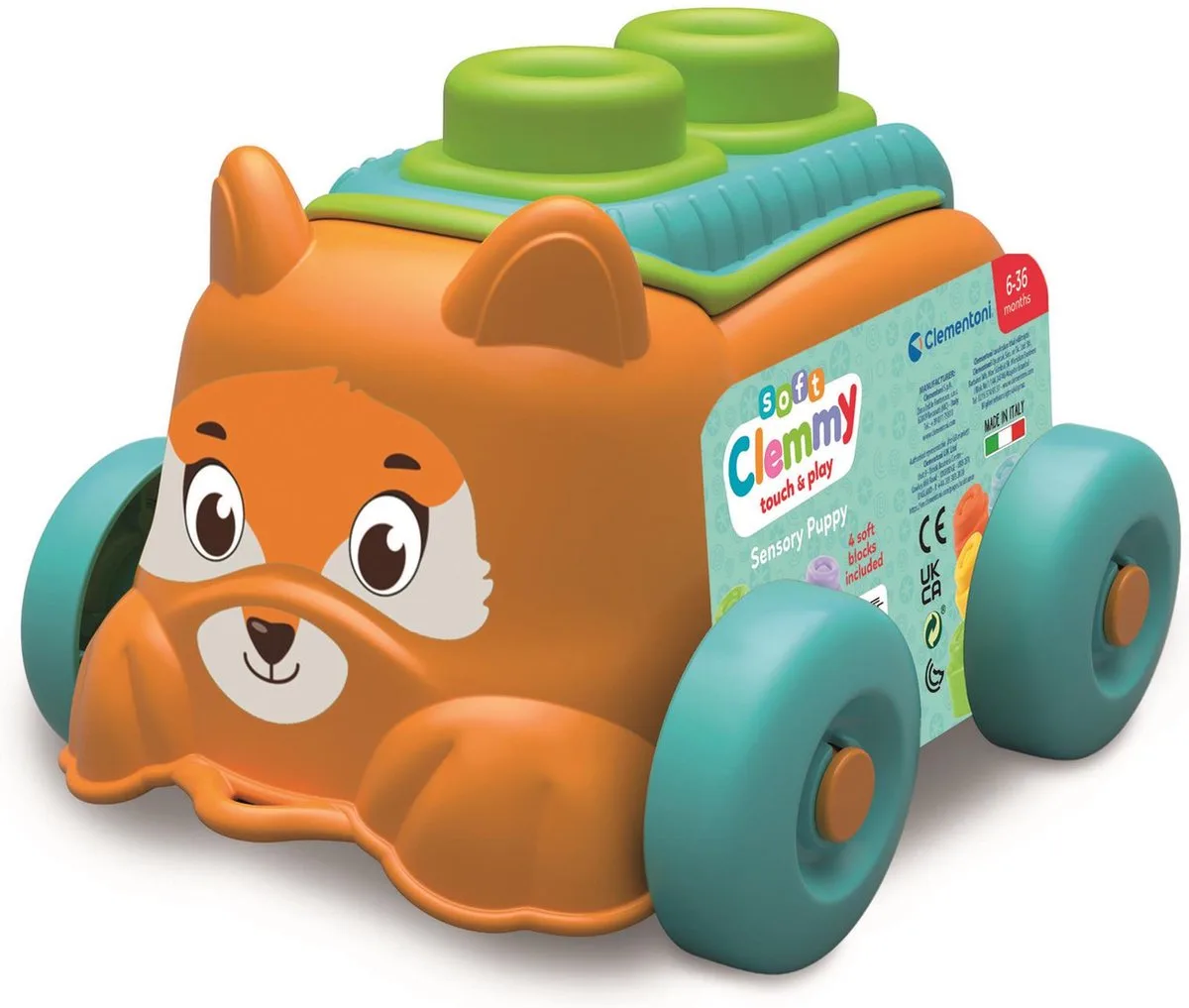 Soft Clemmy - Emmer met Bouwset en Hondje - Zachte Stapelblokken - Speelgoed voor Baby’s vanaf 6 maanden von Clementoni in Mehrfarbig – Produktfoto