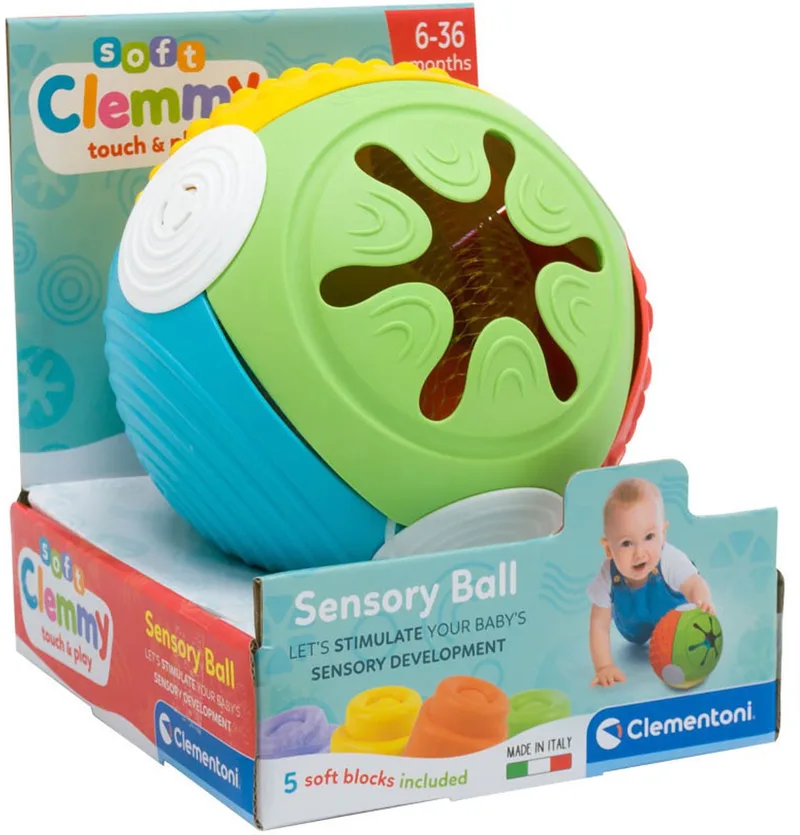Soft Clemmy - Sensory Ball - Educatief Speelgoed voor Baby's van 6-36 maanden de Clementoni en Bleu – photo du produit