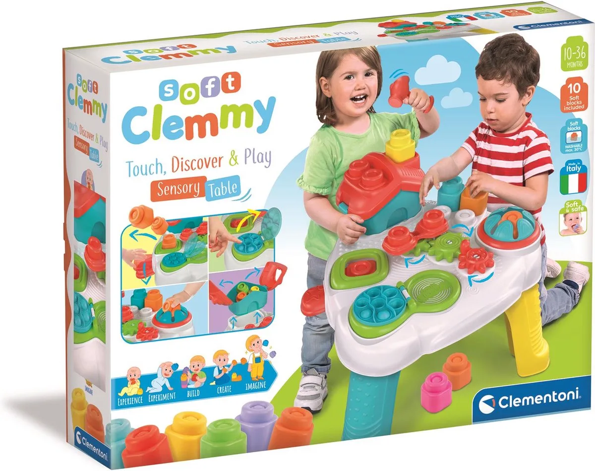 Soft Clemmy - Touch & Play Sensory Table - Speeltafel - Activiteiten Tafel - 10-36 maanden de Clementoni en Multicolore – photo du produit