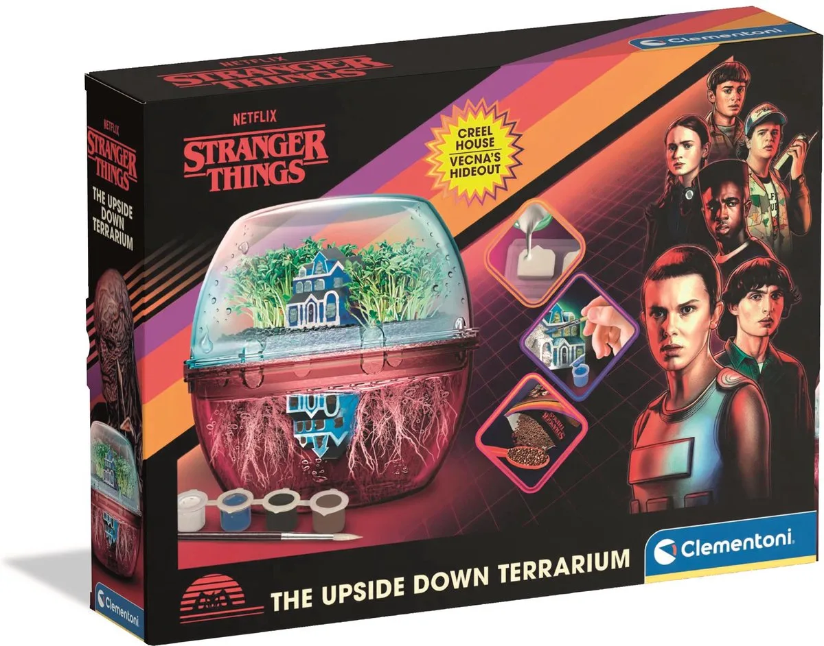 Stranger Things - Vecna's huis - The Upside Down Terrarium - Planten kweken - DIY Planten Terrarium - Experimenteren met planten - Vanaf 7 jaar van Clementoni in Meerkleurig – productfoto