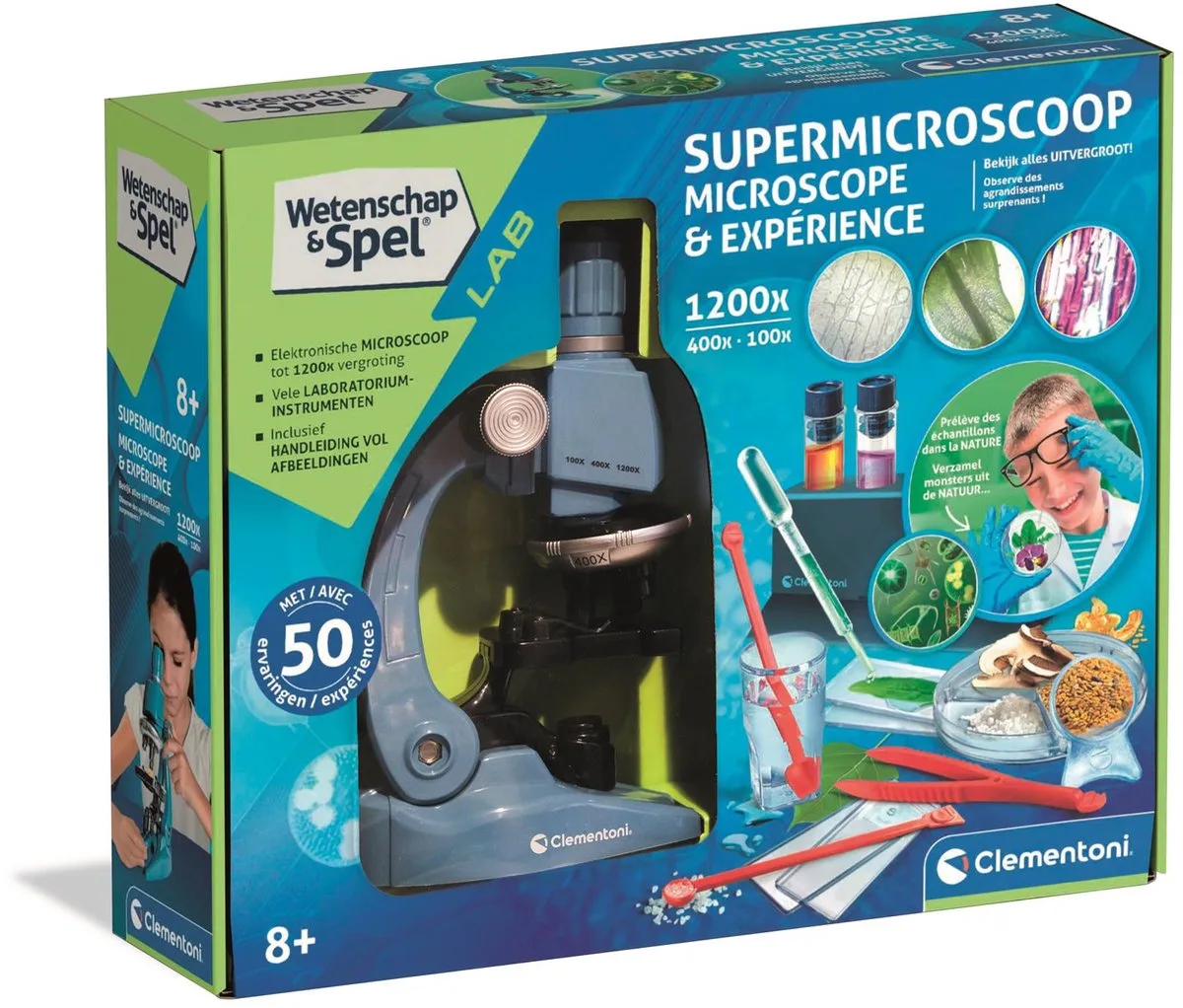 Supermicroscoop - Educatief Speelgoed voor Kinderen - STEM Speelgoed - Vanaf 8 jaar fra Clementoni i Blå – produktbillede