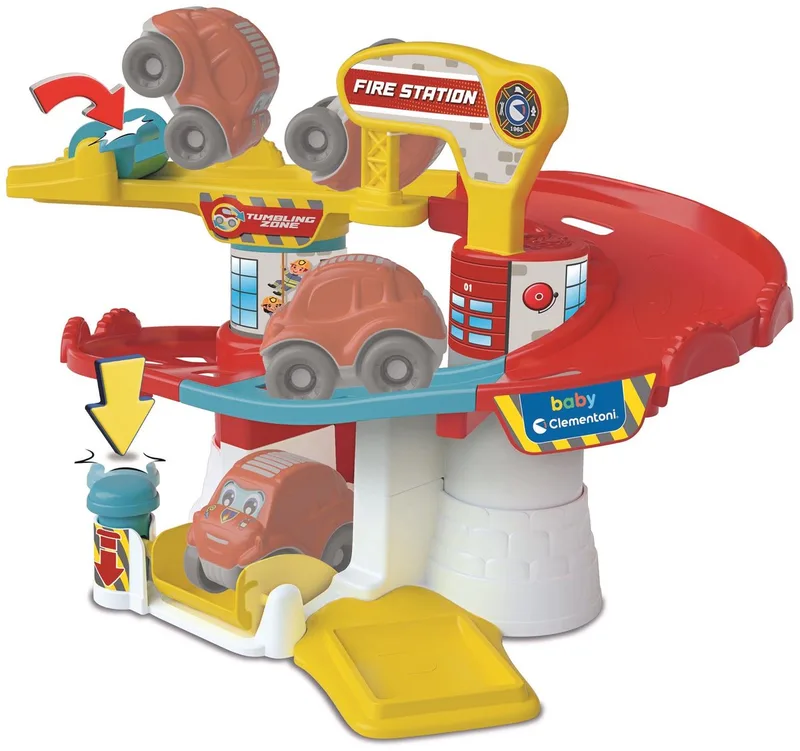 Piste De Garage De La Caserne Des Pompiers 382x29x10 Cm de Clementoni en Multicolore – photo du produit