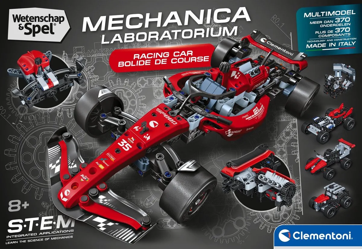 Ultimate Racer - Supercar Auto Bouwpakket met Tandwielen - 3D Instructies - STEM Speelgoed - Wetenschap en Spel voor Kinderen vanaf 8 Jaar fra Clementoni i Flerfarvet – produktbillede